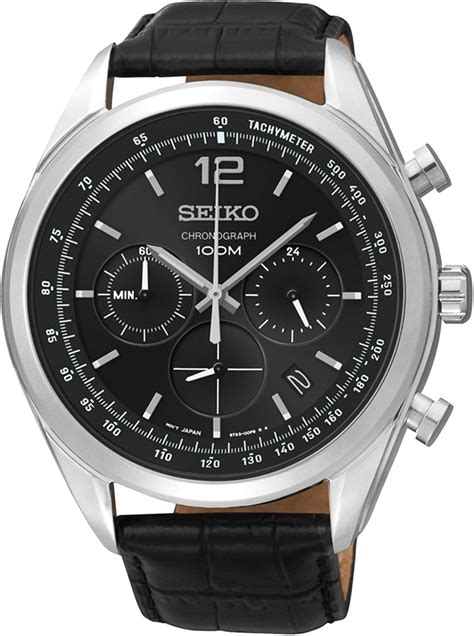 seiko chronograph black dial.